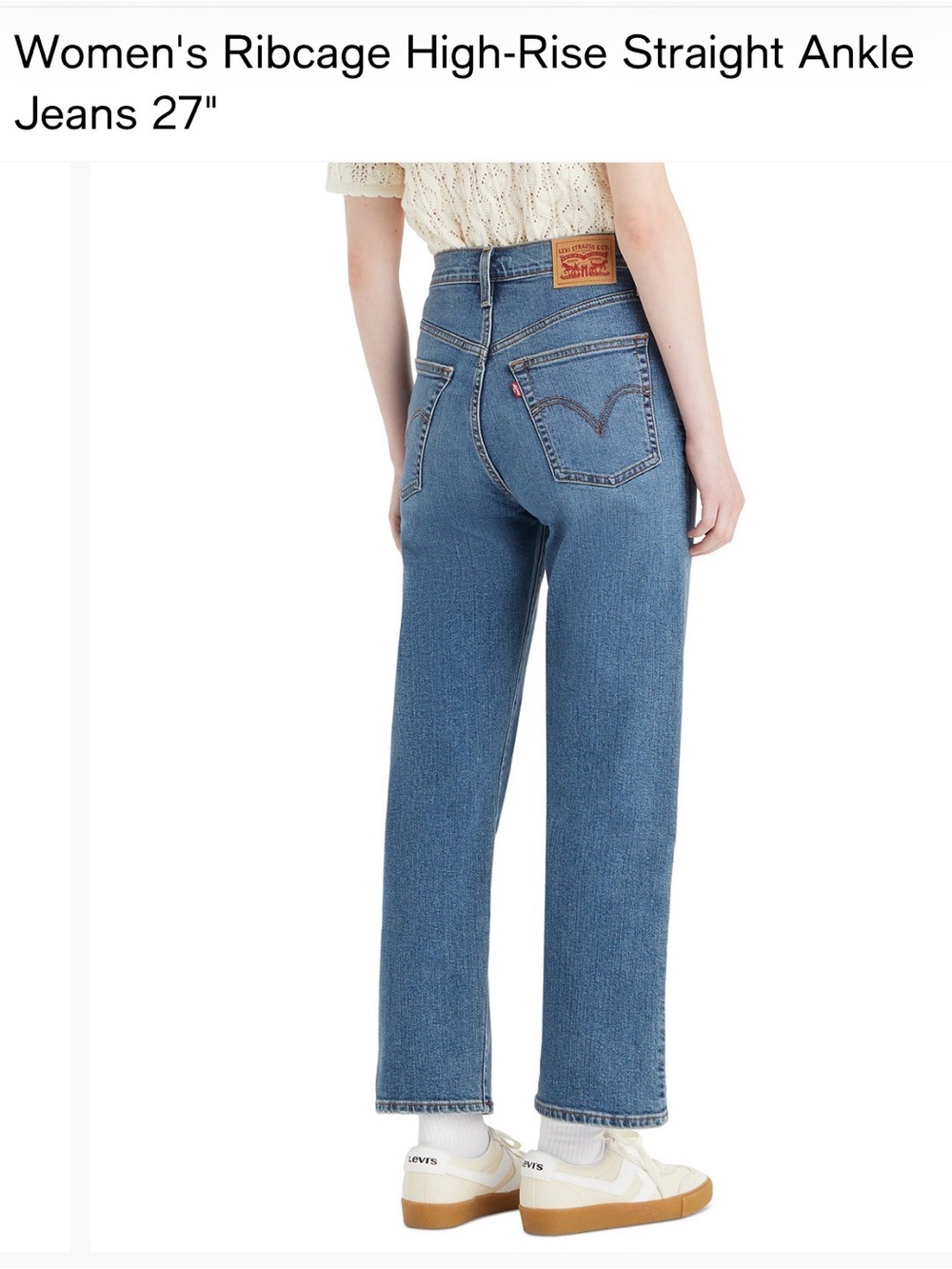 Levi's Women's Ribcage High-Rise Straight Ankle Jeans - Medium Blue